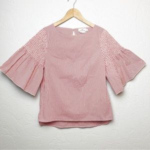 Vineyard Vines Red Striped Bell Sleeve Blouse XS